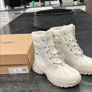 UGG Cream Lace-Up Boots